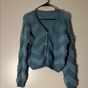 Blue Fuzzy Women's Sweater